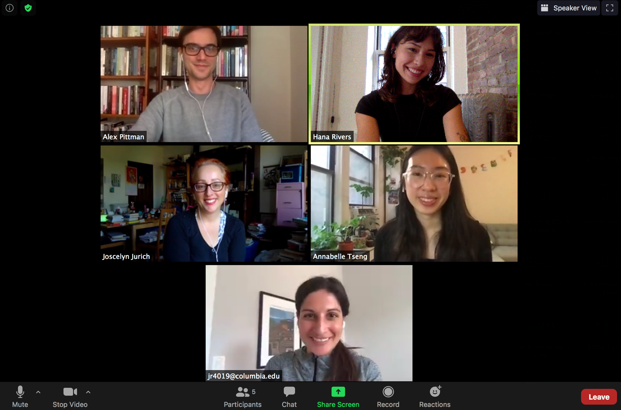 Zoom screenshot of the CEP team meeting during the pandemic