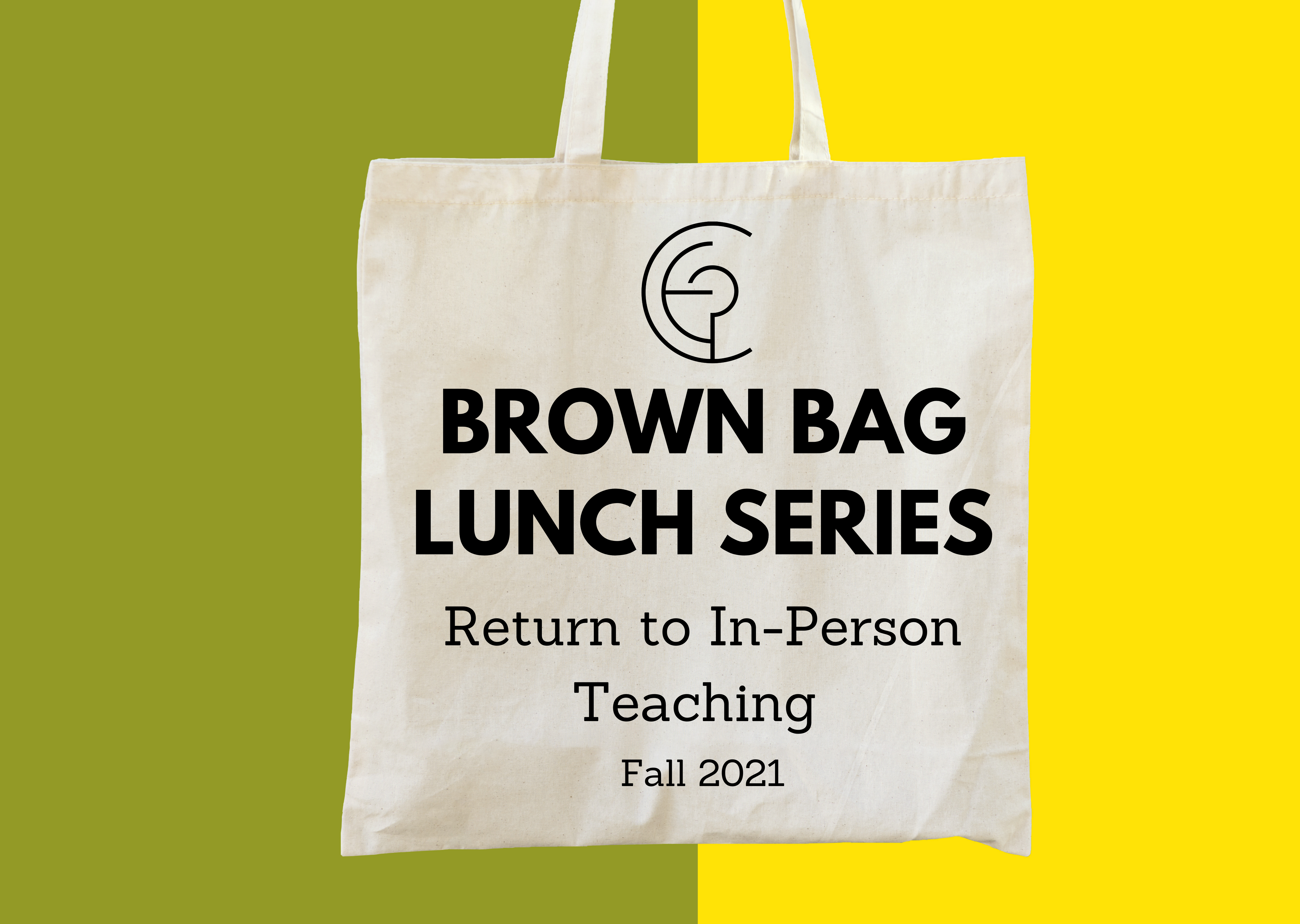 Brown tote bag with "Brown Bag Lunch Series" printed in black text.