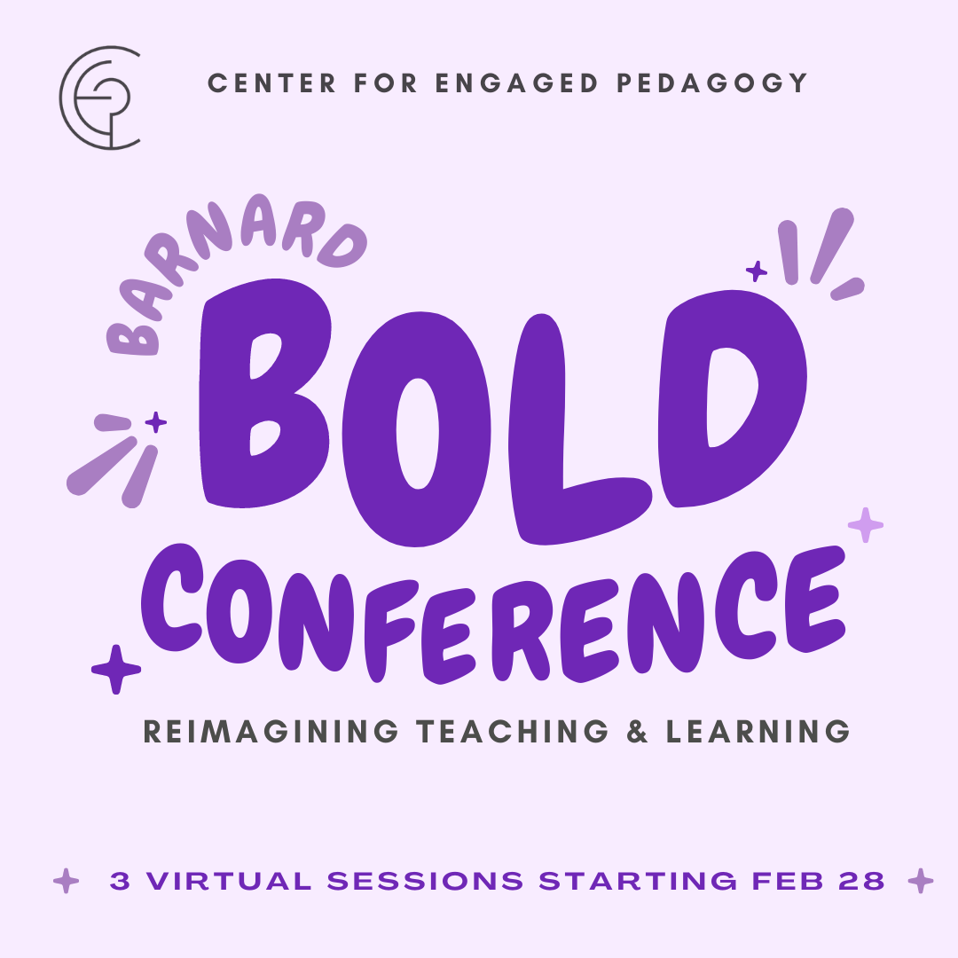 Barnard Conference in bold purple letters