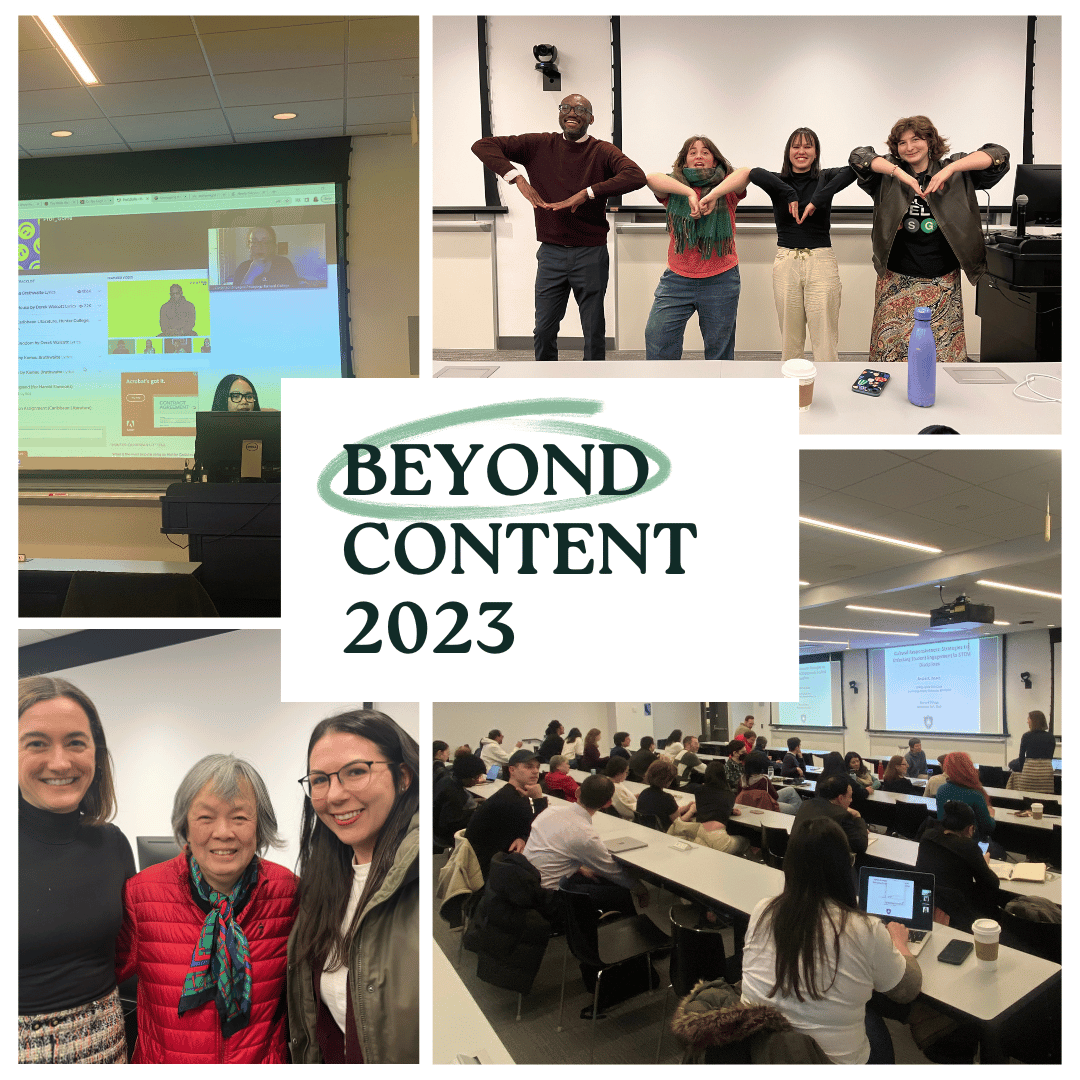 A collage of photographs from the Beyond Content 2023 annual lecture series.